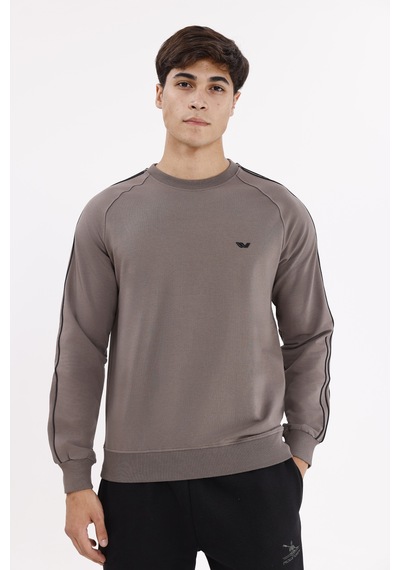 Rowinger Çift Şeritli Raglan Kol Minimal Logolu Bisiklet Yaka Sweatshirt Antracite Rowinger Çift Şeritli Raglan Kol Minimal Logolu Bisiklet Yaka Sweatshirt Antracite