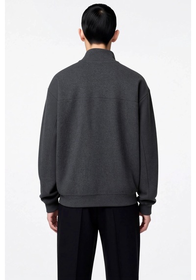 Benerly Erkek Dik Yaka Standart Kol Selanik Oversize Kalıp Sweatshirt Fon Antrasit