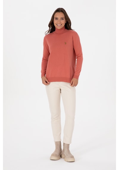 U.S. Polo Assn. Kadın Gül Kurusu Boğazlı Basic Kazak 50313621-VR026