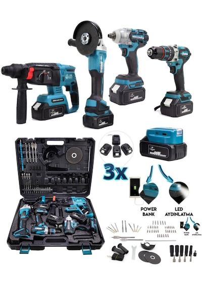 Branzeg BRZ553 Beşli Sarjlı Somun Hilti Matkap Spiral Matkap Seti 5'li