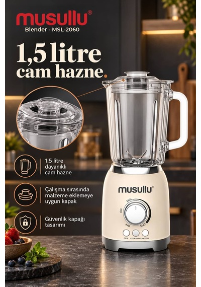 Musullu MSL-2060 800 W Cam Sürahi Retro Blender