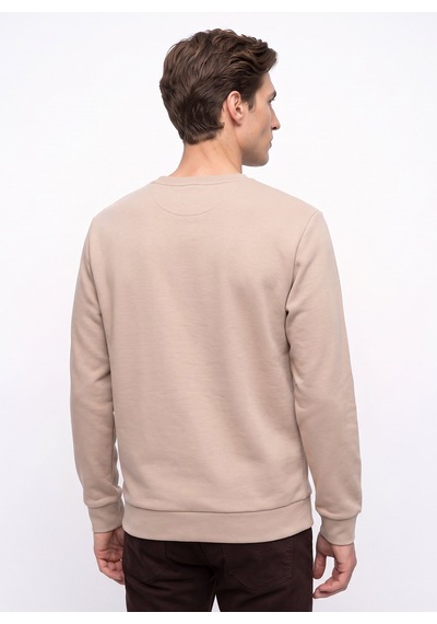 Mustang Bej Erkek Basic Nakışlı Sweatshirt M6wm-swt1590
