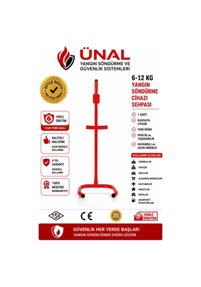 6-12 Kg Yangın Söndürme Cihazı Sehpası Yangın Söndürücü Standı Metal Sehpa