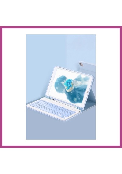 Gees Global Apple Uyumlu iPad Pro 11 2022 Kılıf Kc01 Smart Klavyeli Tablet Kılıfı - Mavi Gbzs