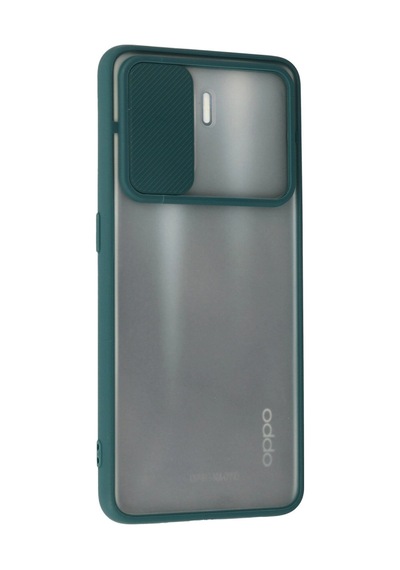 Oppo Reno 5 Lite Kılıf Palm Buzlu Kamera Sürgülü Silikon - Yeşil -