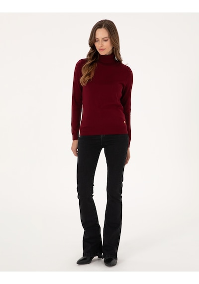 Pierre Cardin Kadın Vişne Kazak /triko 50315747-vr223 Vişne
