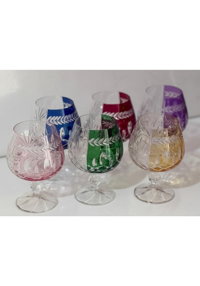 Bohemia Kristal Bardak Lüsterli 250 Cc 6 Adet Çok Renkli