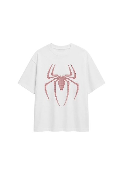 Zaee Spider Taşlı Oversize Tişört Kırmızı