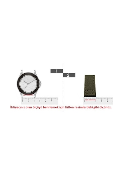 Bizon Deri Saat Kayışı 22Mm Kordon Siyah 1. Kalite Spor Kırmızı