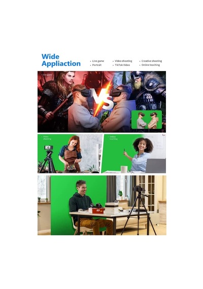 Chromakey-green Screen- Greenbox Yeşil Fon Perde 2x3 M Çok Renkli