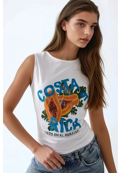 Hiccup Slim Fit Baskılı Bisiklet Yaka Pamuklu T-shirt Çok Renkli