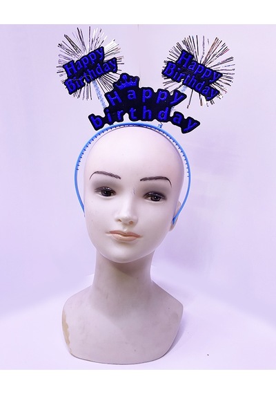 Go İthalat Happy Birthday Yazılı Püsküllü Neon Mavi Renk Doğum Günü Tacı 22x19 Cm 0 - 99