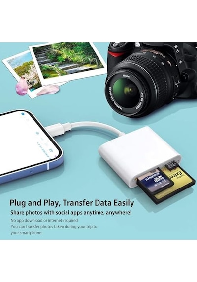 Tip C Kart Okuyucu 3in1, Cf Tf Sd Card Reader İpad İle Uyumlu, Sd Kart Adaptörü, Hafıza Kartı Okuyucu Type C İphone İle Uyumlu Zr498 - Type-c Kablo