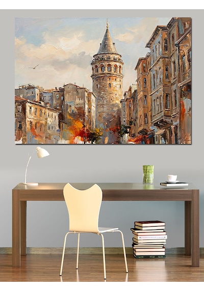 Ahşap Tablo Galata Kulesi Ve Tarihi İstanbul