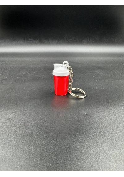 Sporcu Shaker Anahtarlık Beyaz - Kırmızı