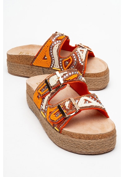 Luvishoes Luvi Shoes Bobby Turuncu Taşlı Etnik Desenli Hasır Kalın Mantar Tabanlı Kadın Terlik Turuncu Luvishoes Luvi Shoes Bobby Turuncu Taşlı Etnik Desenli Hasır Kalın Mantar Tabanlı Kadın Terlik Turuncu