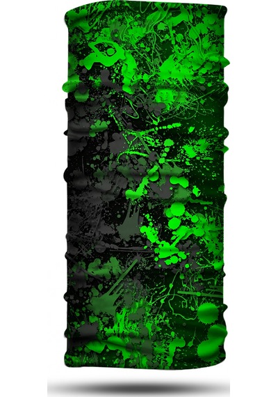 Dair Yeşil Boya Desenli Motosiklet Bandana Boyunluk Outdoor Balaklava