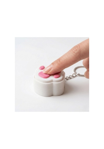 Kedi Patisi Stres Attırıcı Fidget Anahtarlık - Pembe Ve Beyaz Özel Tasarım Beyaz