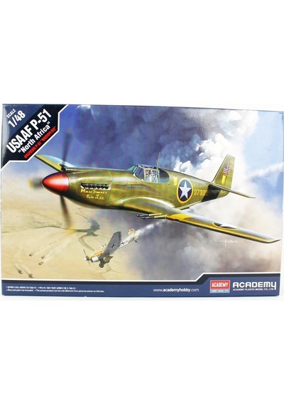 Academy 12338 1/48 Ölçek, Usaaf P-51 North Africa Savaş Uçağı, Plastik Model Kiti-51212