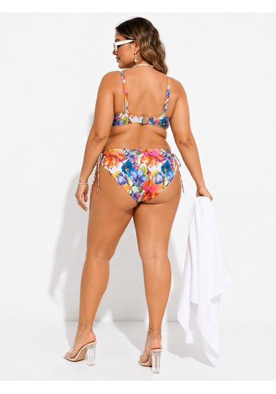 Büyük Beden Bağcıklı Göğüs Dekolteli Ayarlanabilir Askılı Yüksek Bel Yan Büzgülü Kadın Bikini Takım Çok Renkli Büyük Beden Bağcıklı Göğüs Dekolteli Ayarlanabilir Askılı Yüksek Bel Yan Büzgülü Kadın Bikini Takım Çok Renkli