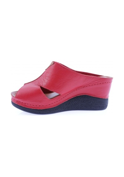 Dgn 6153 Kadin Kalin Taban Terlik 6153-2106-R11141 Kırmızı - Taba