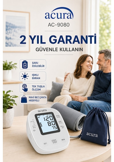 Acura Ac-9080 Şarjl Edilebilir Koldan Tansiyon Aleti