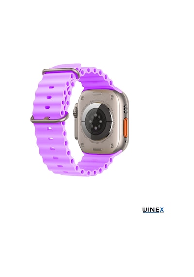Winex 42-49mm Yeninesil Apple Uyumlu Watch Akıllı Saat Kordonu Silikon Mor