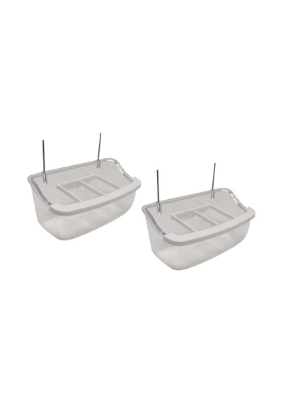 Tr Tel Askılı Izgaralı Şeffaf Kuş Yemliği 10 Cm - 2 Adet