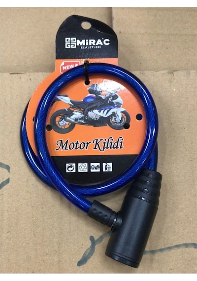 Bisiklet Kilidi Motosiklet Kilidi Anahtarlı Mavi