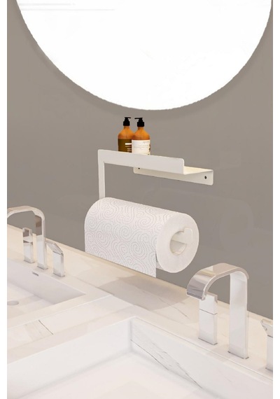 Rulo Kağıt Havluluk Peçetelik Banyo Düzenleyici BEYAZ KAGITHAVLU