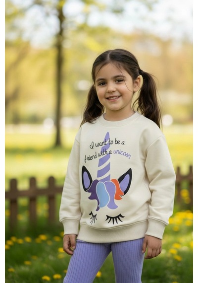 Koçak Kids Unicorn Desenli Kız Çocuk Lila Renk Taytlı Takım Yeşil