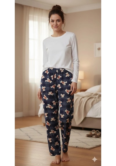 Erdenay Tekstil İpeksi Dokulu Süet Pijama Altı Lacivert Ayıcıklı Ekose Lacivert - Ayıcıklı Ekose Erdenay Tekstil İpeksi Dokulu Süet Pijama Altı Lacivert Ayıcıklı Ekose Lacivert - Ayıcıklı Ekose