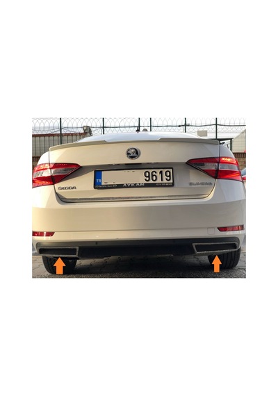Skoda Süperb Tampon Altı Egzoz Görünüm Nikelajı Krom 2015