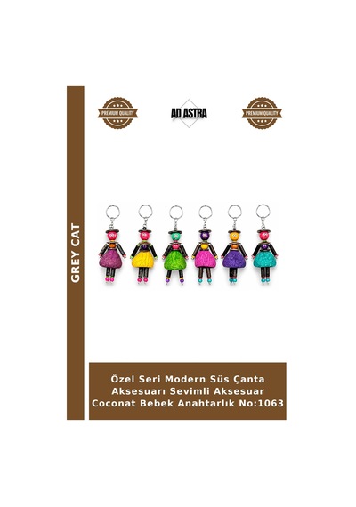 Özel Seri Modern Süs Çanta Aksesuarı Sevimli Aksesuar Coconat Bebek Anahtarlık No:1063