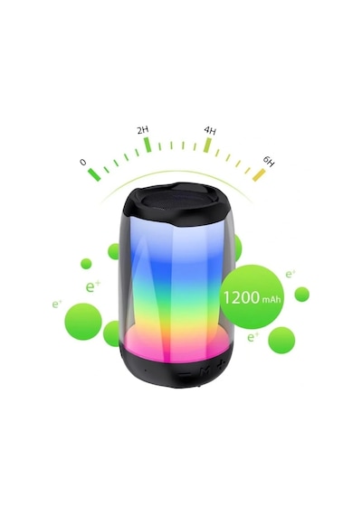Divex Pluse 4 Mini Taşınabilir Rgb Ledli Siyah Bluetooth Hoparlör Dm-90