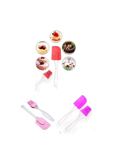 4 Parça Silikon Çırpıcı Yumurta Fırçası Spatula Seti Mor