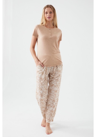 Pierre Cardin 8521 Tropical Vibes Kadın Kısa Kol Pijama Takım 001