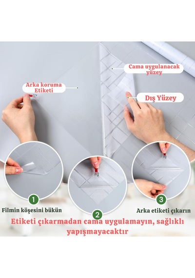 Technosmart 60cmx100cm Buzlu Desenli Cam Kaplama Filmi Statik Duşa Kabin Ofis Dekorasyon Folyo
