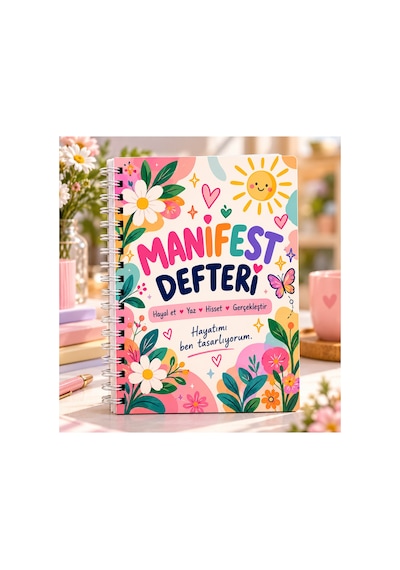 Manifest Defteri A5 Spiralli 50 Yaprak 100 Sayfa Motivasyon Ve Hedef Defteri Çok Renkli