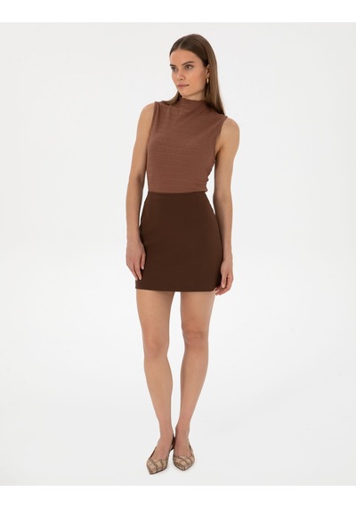 Pierre Cardin Kadın Koyu Kahverengi Etek Dokuma 50318251-vr084 Koyu Kahverengi