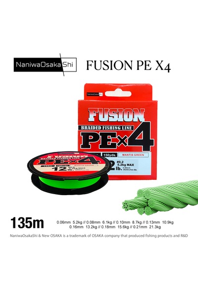 Naniwaosakashi Fusion 4x 135mt 0,10mm Mantis Green -