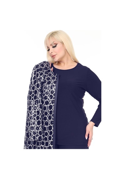 Ladies First Büyük Beden 3924 Lacivert Ceket+bluz Takım 001