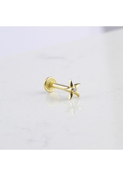Glorria Altın Deniz Yıldızı Tragus Piercing Çok Renkli
