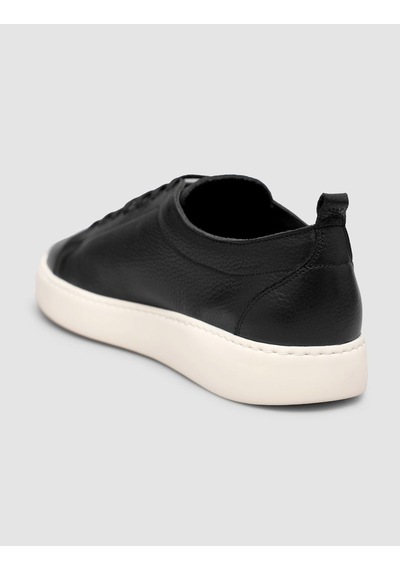 Cabani Erkek Minimal Siyah Deri Sneaker Siyah