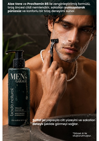 Bade Natural Men's Garage Tıraş Jeli 200 Ml