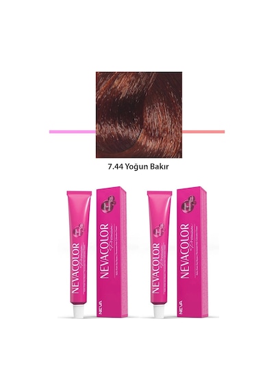 Hubrendy Tedarik 2 Li Set Premium 7.44 Yoğun Bakır - Kalıcı Krem Saç Boyası 2 X 50 G Tüp