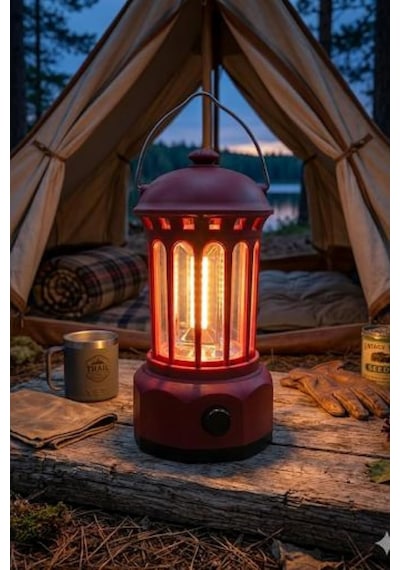Glr L800br Retro Tasarım Şarjlı Kamp Lambası - 250 Lümen Vintage Fener Diğer