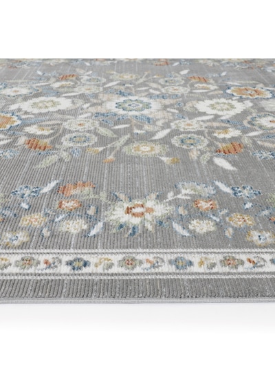 Cool Halı Floor Gri Vintage Çiçekli Klasik Salon Oturma Odası Dekoratif Pati Dostu Halı