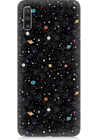 Samsung Galaxy A70 Uyumlu Uzay Ve Gezegenler Desenli Silikon Kılıf