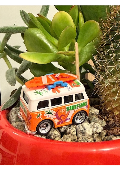 Mini Vosvos Karavan Metal Model Araba Tatil Temalı Myk Hediye Ve Sanat Atölyesi